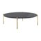 Coffee Table with Top in Lacquered Granite Stainless Steel and Gilded Feet 1
