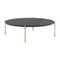 Coffee Table with Top in Lacquered Granite Stainless Steel and Gilded Feet, Image 1