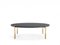 Coffee Table with Top in Lacquered Granite Stainless Steel and Gilded Feet 3