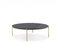 Coffee Table with Top in Lacquered Granite Stainless Steel and Gilded Feet 2