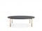 Coffee Table with Top in Lacquered Granite Stainless Steel and Gilded Feet, Image 4