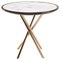 Round Side Table with Lacquered Marble Top & Copper Stainless Legs 1