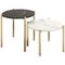Round Side Tables with Coated Metal Legs, Set of 2 1