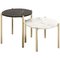 Tables d'Appoint Rondes avec Pieds en Métal Enduit, Set de 2 1