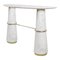 Console Table in Marble with Brass Details 1