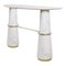 Console Table in Marble with Brass Details, Image 1