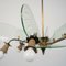 Vintage Brass and Glass 6-Light Ceiling Lamp, 1950s 11