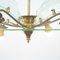 Vintage Brass and Glass 6-Light Ceiling Lamp, 1950s 10