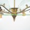 Vintage Brass and Glass 6-Light Ceiling Lamp, 1950s, Image 10