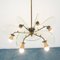 Vintage Deckenlampe aus Messing & Glas mit 6 Leuchten, 1950er 8