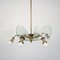 Vintage Brass and Glass 6-Light Ceiling Lamp, 1950s 4