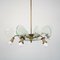 Vintage Brass and Glass 6-Light Ceiling Lamp, 1950s, Image 4