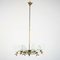 Vintage Brass and Glass 6-Light Ceiling Lamp, 1950s, Image 1