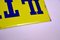 Vintage Italian Yellow and Blue Enamel Acid Tempo Newspaper Sign, 1950s, Image 6