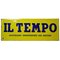 Vintage Italian Yellow and Blue Enamel Acid Tempo Newspaper Sign, 1950s, Image 1