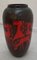 Mid-Century Black Floor Vase with Abstract Red Horses from Scheurich, Image 3