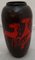 Mid-Century Black Floor Vase with Abstract Red Horses from Scheurich 1