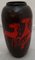 Mid-Century Black Floor Vase with Abstract Red Horses from Scheurich, Image 1