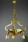 Lámpara de araña estilo neoclásico de bronce dorado de Verrerie D'Art Degué, años 20, Imagen 3