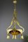 Lámpara de araña estilo neoclásico de bronce dorado de Verrerie D'Art Degué, años 20, Imagen 7