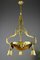 Lámpara de araña estilo neoclásico de bronce dorado de Verrerie D'Art Degué, años 20, Imagen 1
