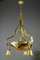 Lámpara de araña estilo neoclásico de bronce dorado de Verrerie D'Art Degué, años 20, Imagen 2