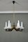 Wood, Brass, and Frosted Glass Chandelier from Stilnovo, 1950s 3