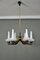 Wood, Brass, and Frosted Glass Chandelier from Stilnovo, 1950s, Image 3