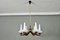 Wood, Brass, and Frosted Glass Chandelier from Stilnovo, 1950s 1
