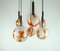 Mid-Century Murano & Chrome Chandelier with 6 Shades 8