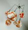 Mid-Century Murano & Chrome Chandelier with 6 Shades, Image 9