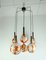 Mid-Century Murano & Chrome Chandelier with 6 Shades 1