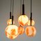 Mid-Century Murano & Chrome Chandelier with 6 Shades 4