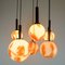 Mid-Century Murano & Chrome Chandelier with 6 Shades, Image 4
