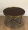 French Neoclassical Style Brass Round Coffee Table with Mahogany Veneer Top by Maison Jansen, 1940s 4