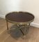French Neoclassical Style Brass Round Coffee Table with Mahogany Veneer Top by Maison Jansen, 1940s 1