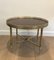 French Neoclassical Style Brass Round Coffee Table with Mahogany Veneer Top by Maison Jansen, 1940s 3