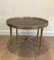 French Neoclassical Style Brass Round Coffee Table with Mahogany Veneer Top by Maison Jansen, 1940s, Image 3