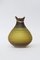 Skulpturale Vase aus geblasenem Glas und Messing von Pia Wüstenberg 3