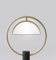 Lampada da tavolo rotonda in ottone con base quadrata, Immagine 3