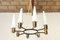Mid-Century Brass Ceiling Lamp with Opal Glass Shades, 1960s 9