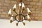 Mid-Century Brass Ceiling Lamp with Opal Glass Shades, 1960s, Image 10
