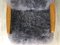 Butaca vintage de piel de oveja gris de TON, años 60, Imagen 14