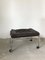 Brown Leather & Chrome Footstool by Noboru Nakamura for IKEA, 1970s 2