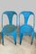 Blue Metal Bistro Chairs by Joseph Mathieu for Multipl's, 1930s, Set of 6 5