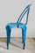 Blue Metal Bistro Chairs by Joseph Mathieu for Multipl's, 1930s, Set of 6 14
