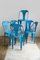 Blue Metal Bistro Chairs by Joseph Mathieu for Multipl's, 1930s, Set of 6 7