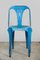Blue Metal Bistro Chairs by Joseph Mathieu for Multipl's, 1930s, Set of 6 1