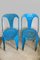 Blue Metal Bistro Chairs by Joseph Mathieu for Multipl's, 1930s, Set of 6 4