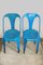 Blue Metal Bistro Chairs by Joseph Mathieu for Multipl's, 1930s, Set of 6 6
